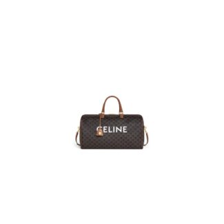 Large Travel Bag in Logo Print and Calfskin black