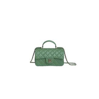 Mini Classic Handbag With Top Handle Green
