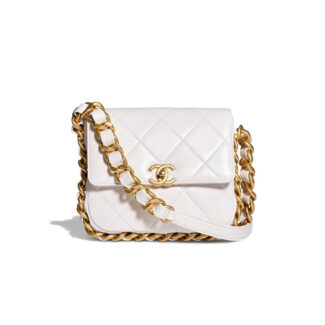 MINI FLAP BAG White