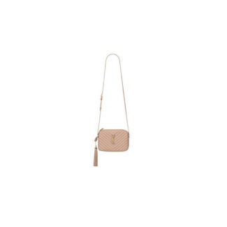 LOU CAMERA BAG IN QUILTED LEATHER Beige