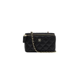long box cosmetic bag black
