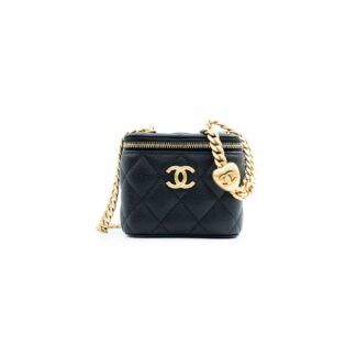 small gold ball makeup bag black