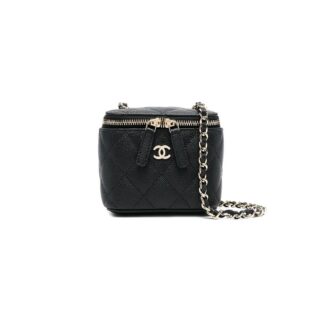 chain cosmetic bag black