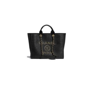 MEDIUM DEAUVILLE TOTE black